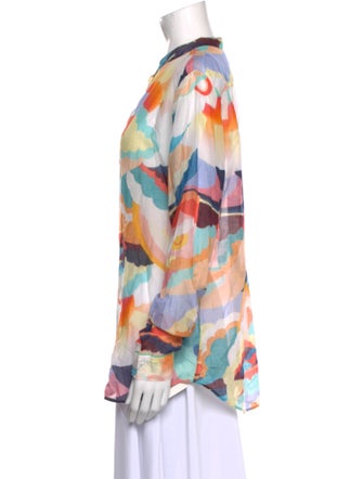 forte_forte Printed Crew Neck Blouse