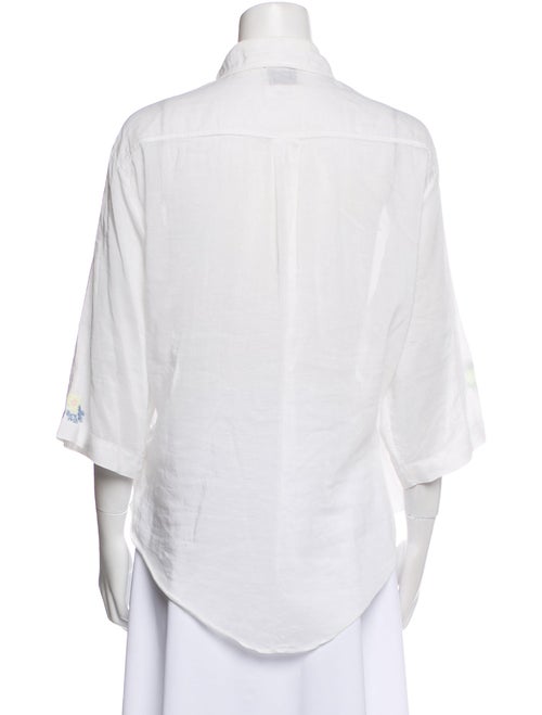 forte_forte Printed Three-Quarter Sleeve Button-Up Top