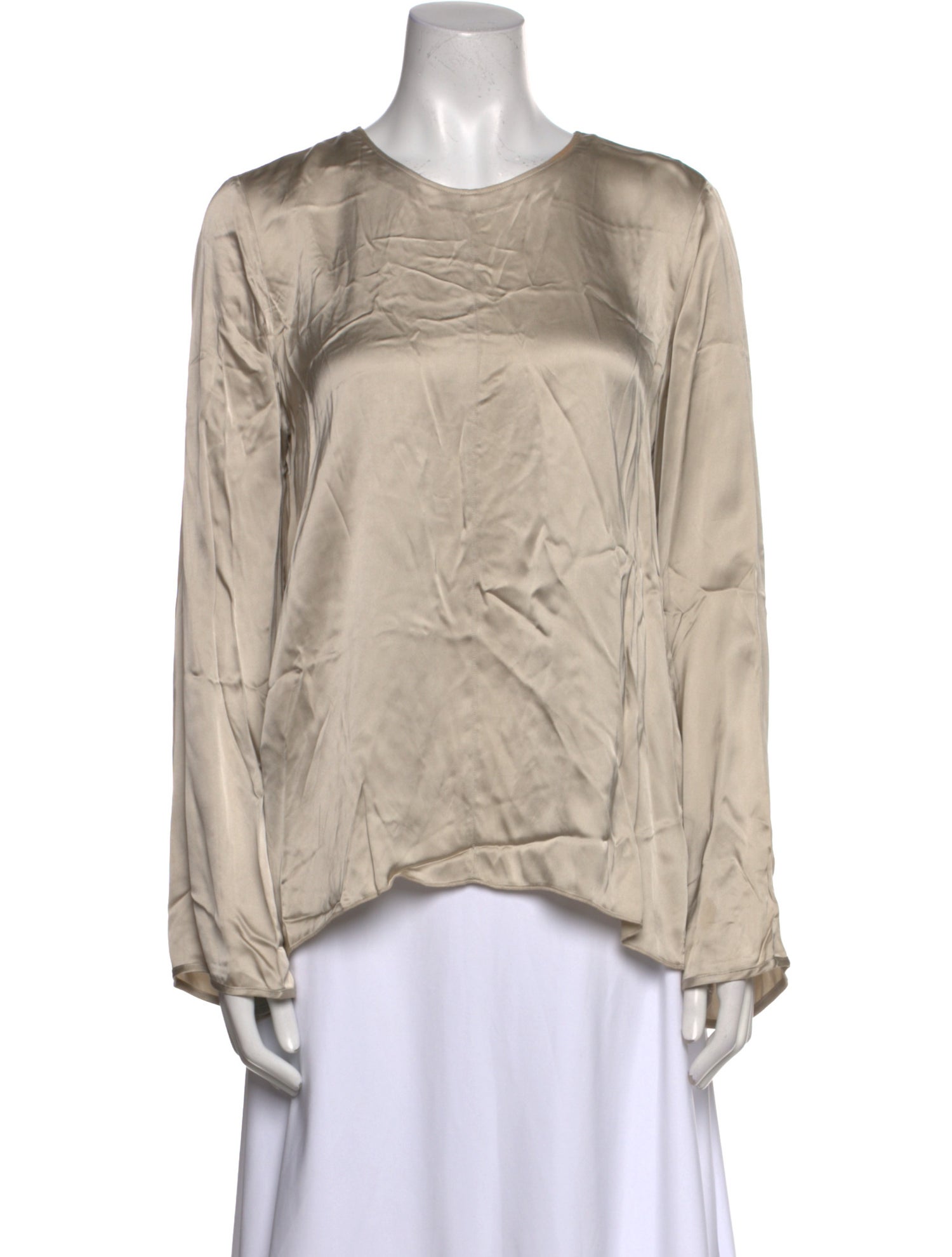 forte_forte Satin Crew Neck Blouse