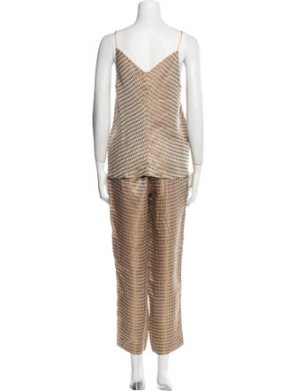 forte_forte Houndstooth Houndstooth Print Pant Set