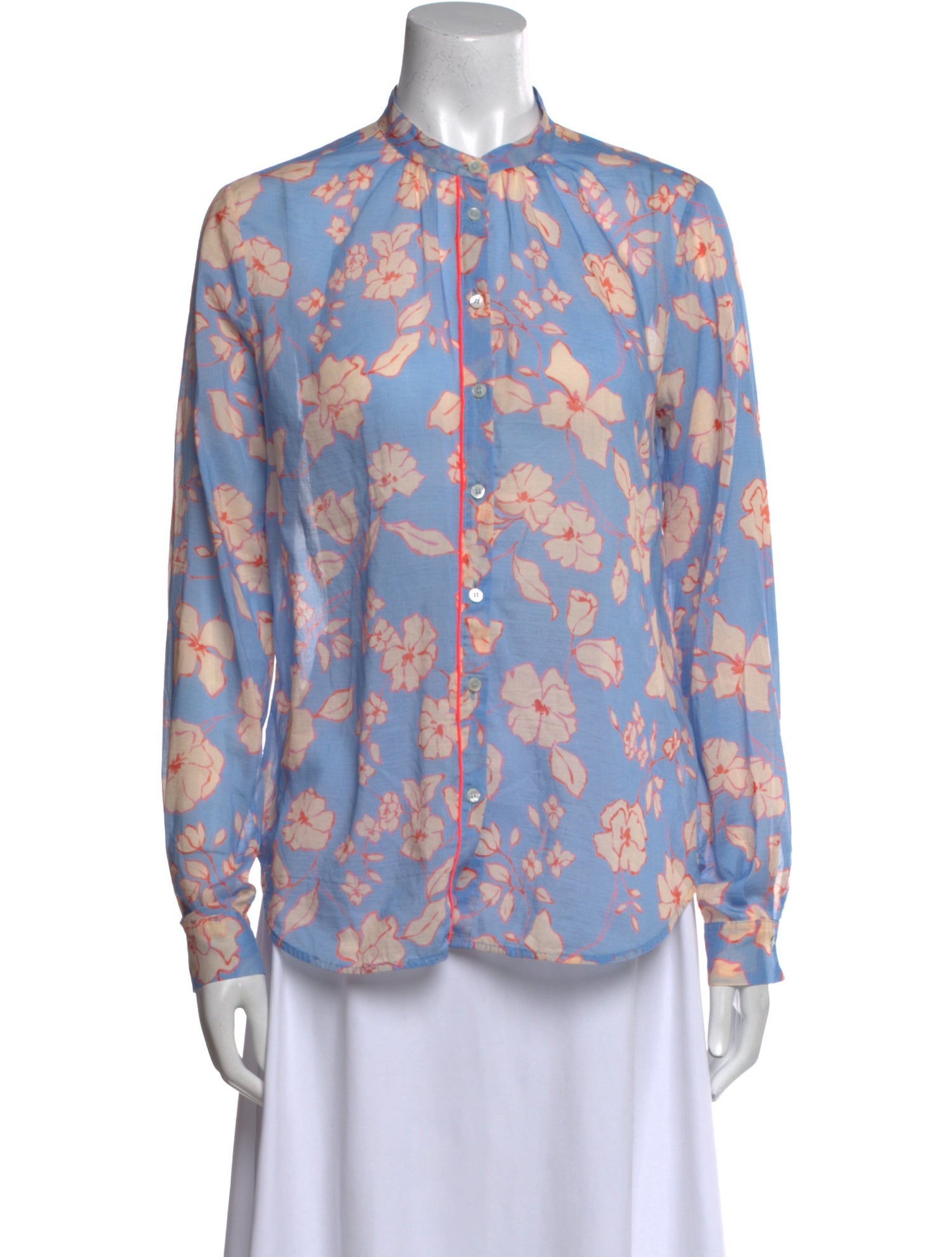 forte_forte Floral Print Mock Neck Blouse