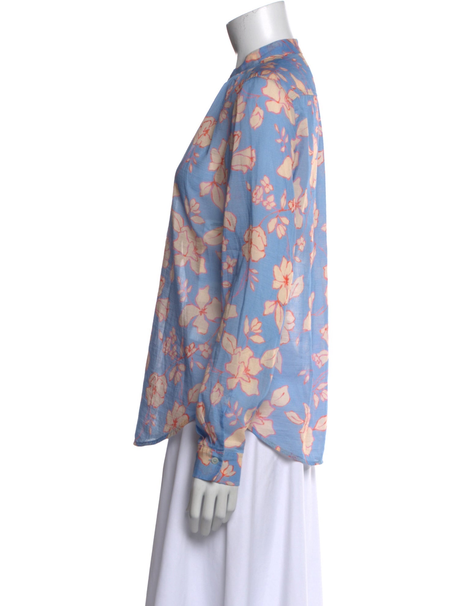 forte_forte Floral Print Mock Neck Blouse