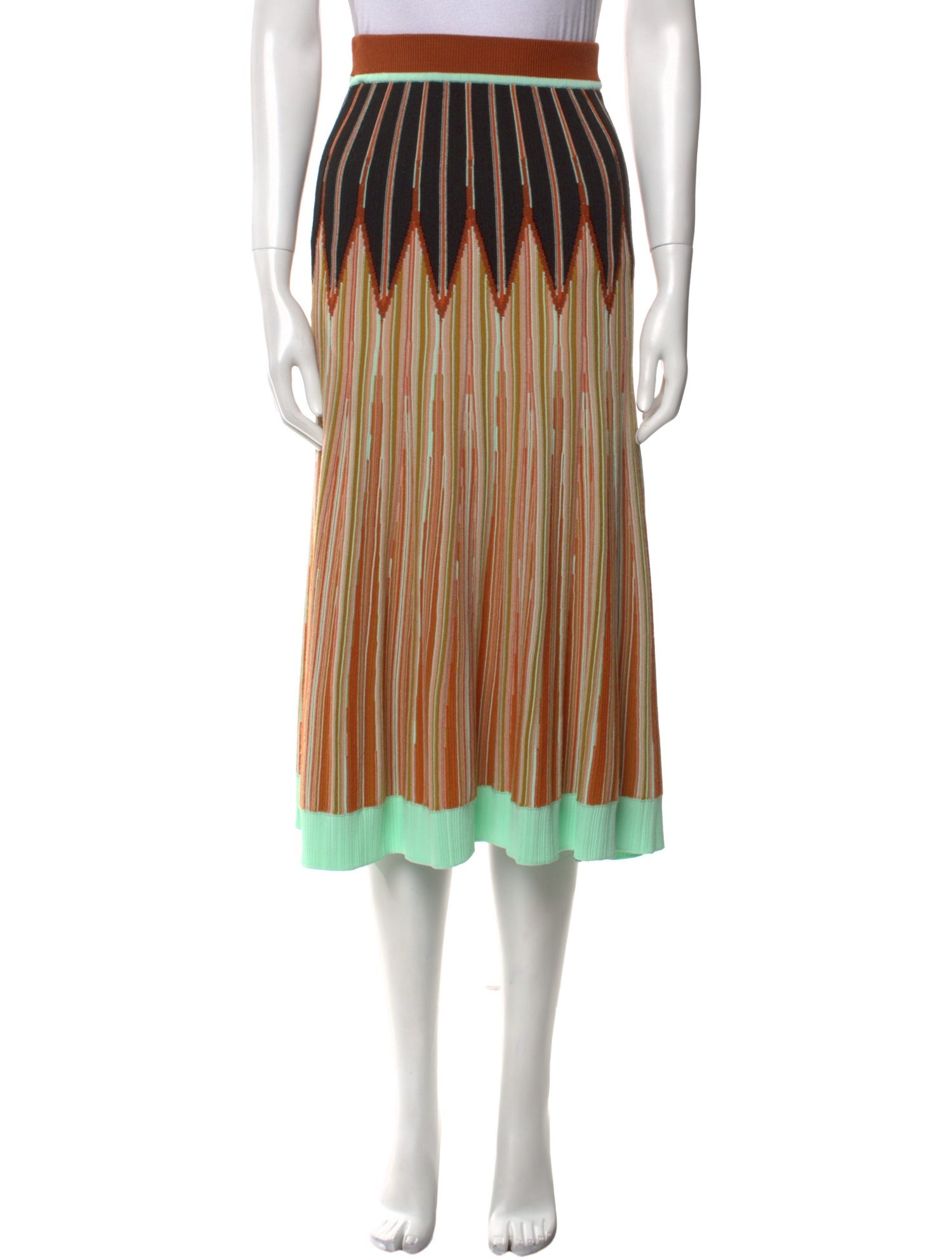 forte_forte Striped Midi Length Skirt