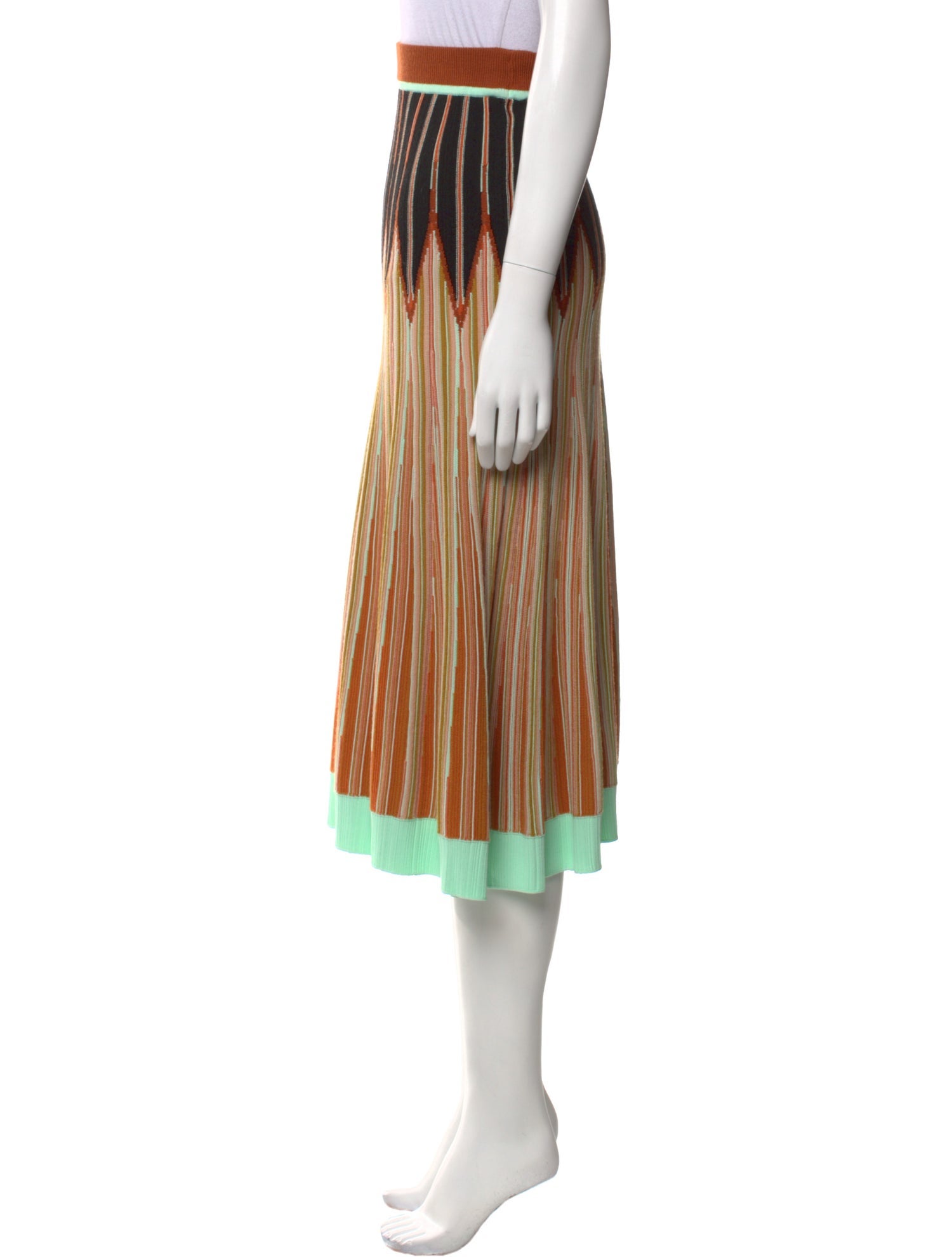 forte_forte Striped Midi Length Skirt