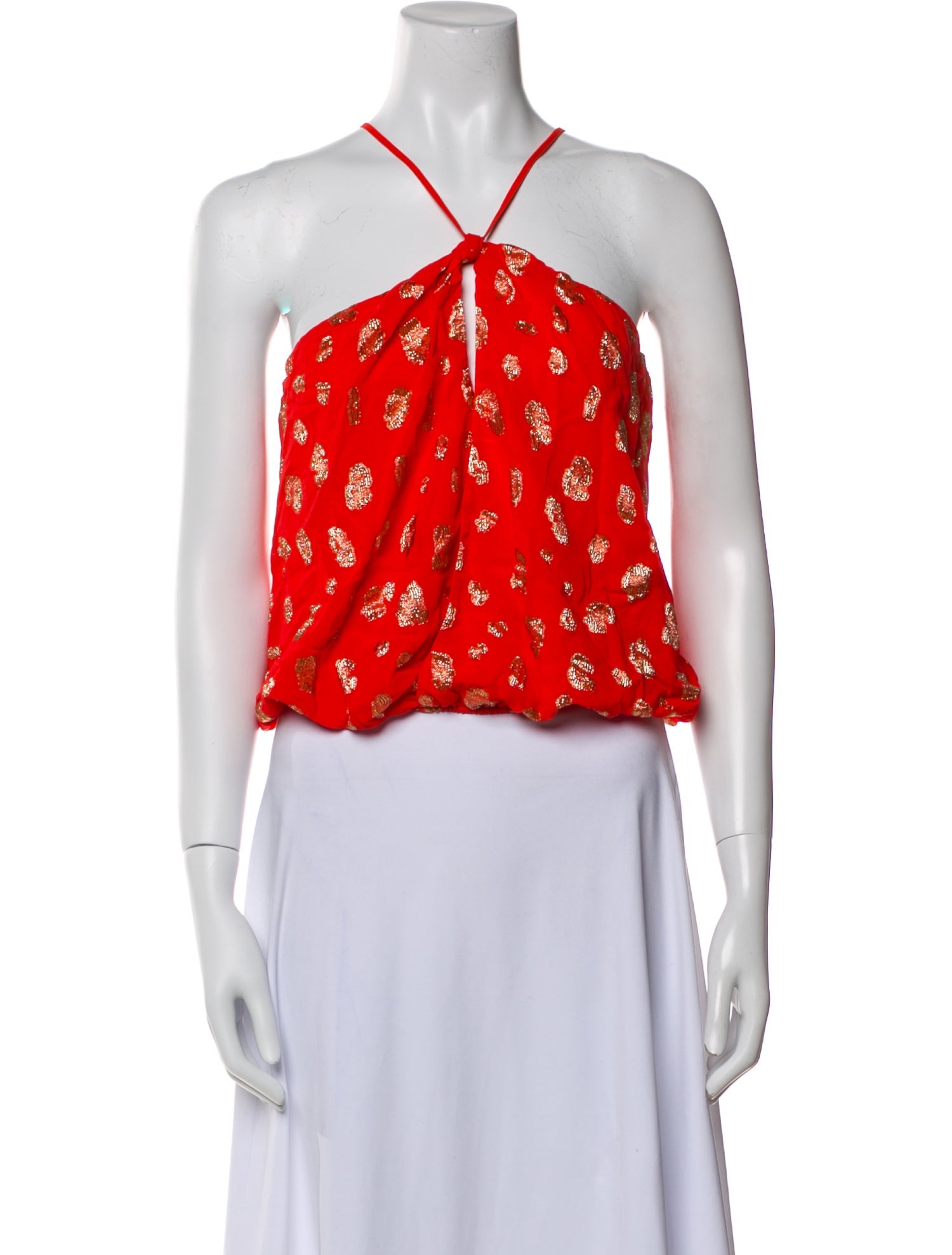 forte_forte Printed Halterneck Crop Top