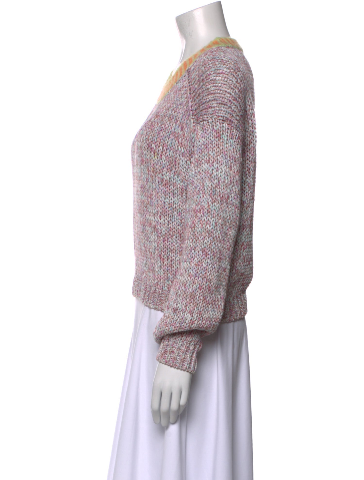 forte_forte Colorblock Pattern Scoop Neck Sweater