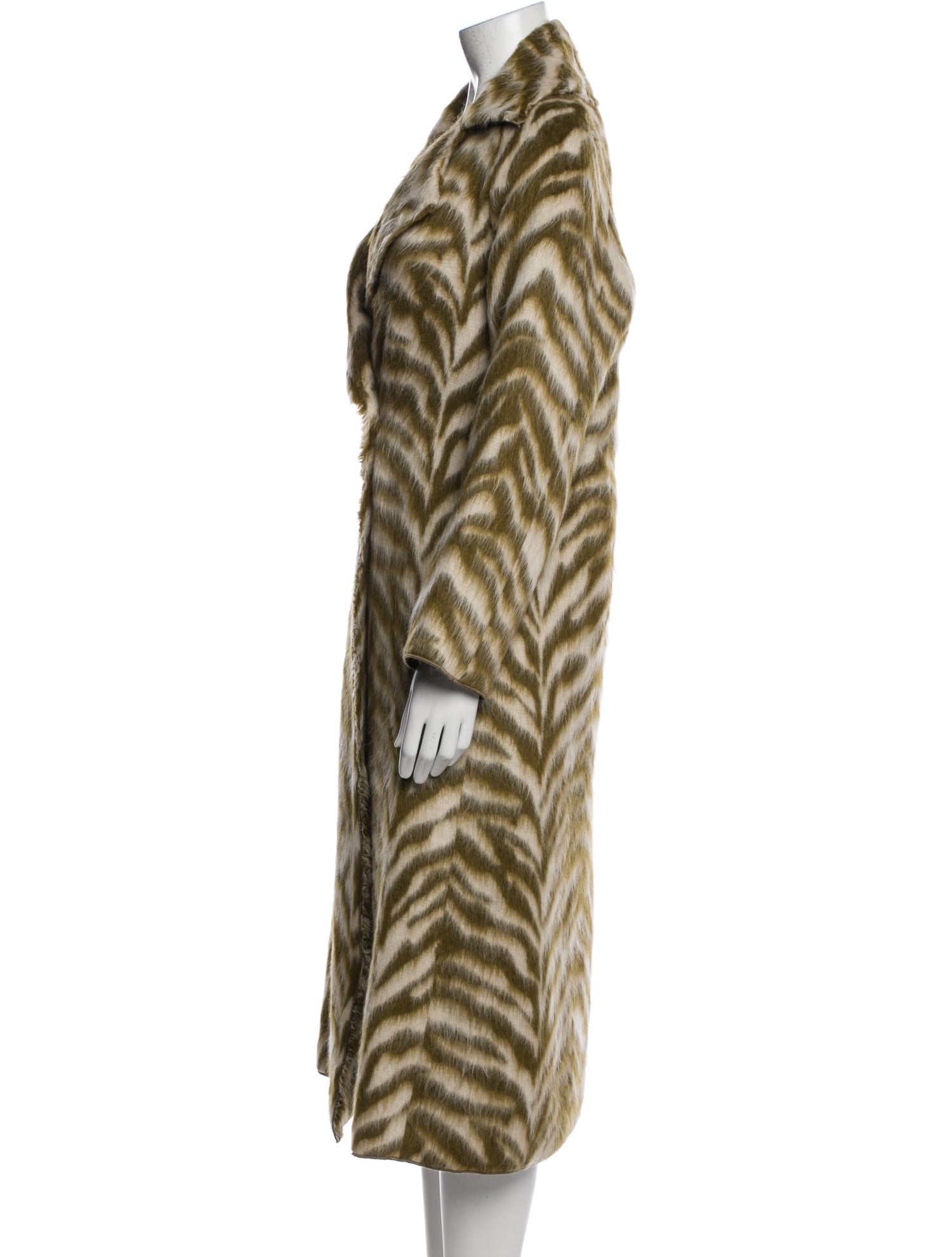 forte_forte Virgin Wool Animal Print Faux Fur Coat