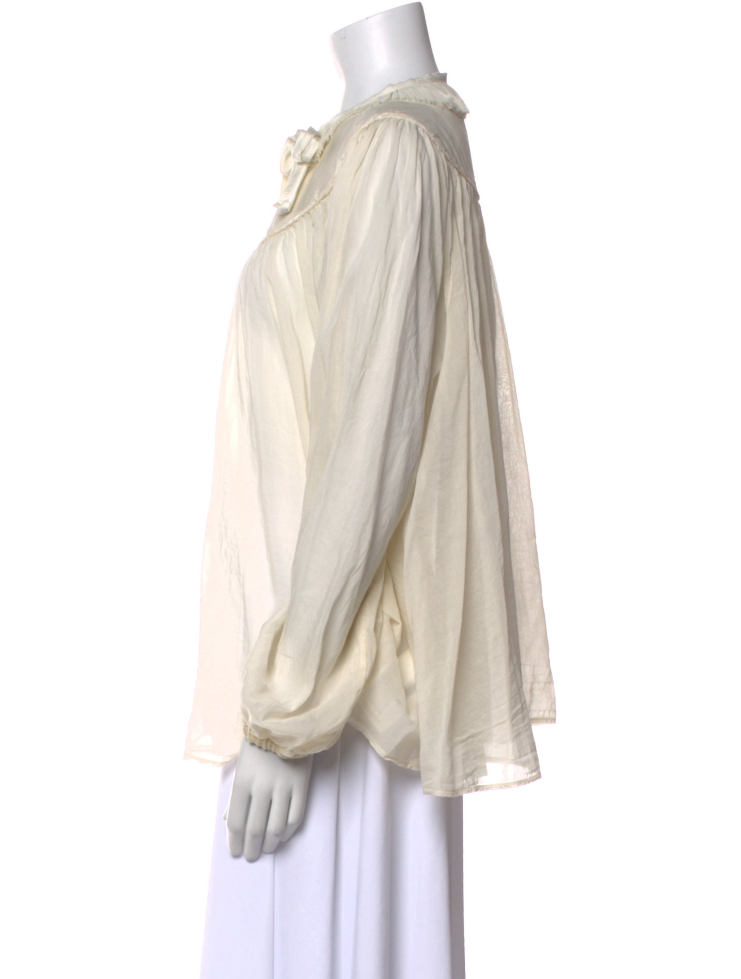 forte_forte Tie Neck Long Sleeve Blouse