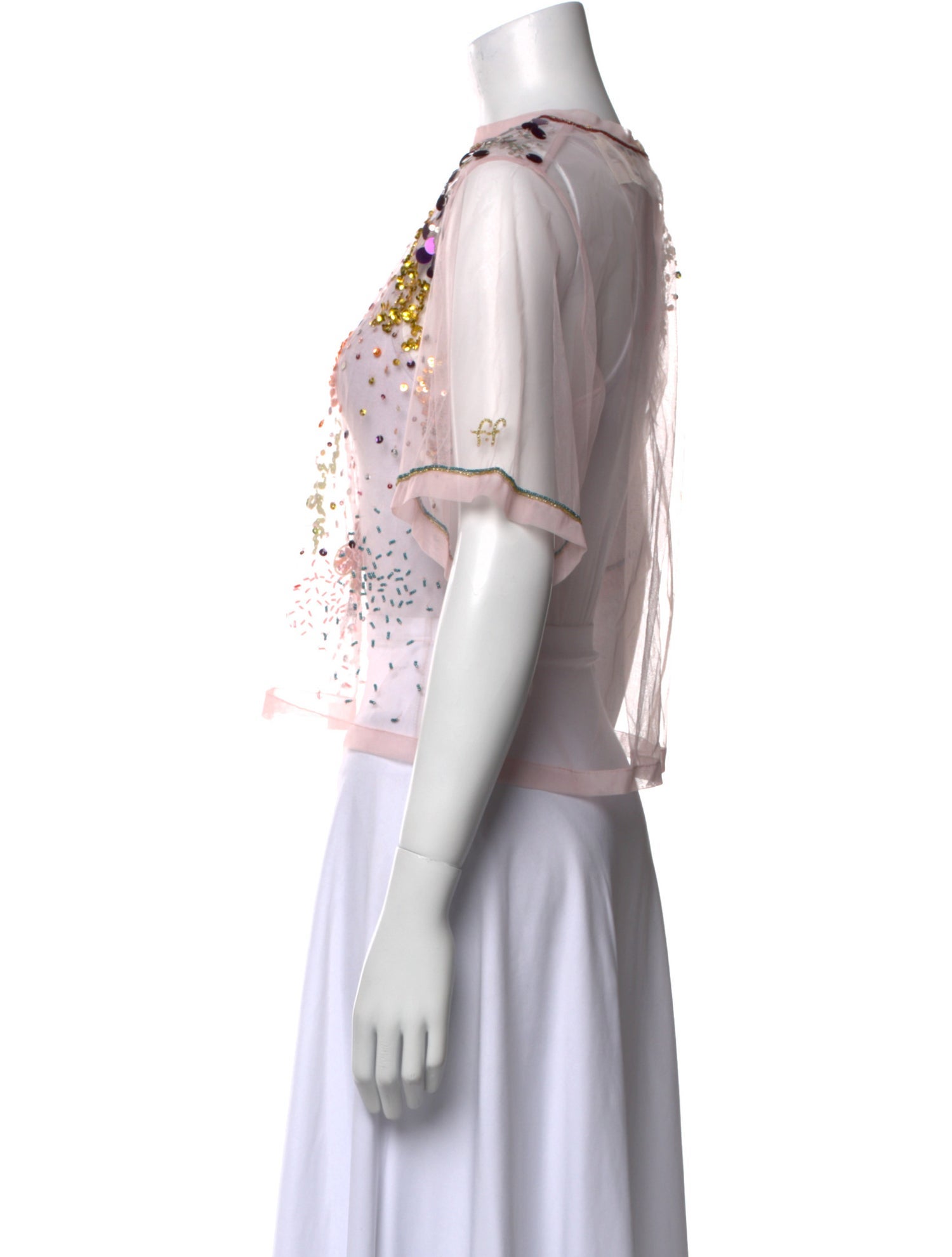 forte_forte Floral Print Crew Neck Crop Top w/ Tags