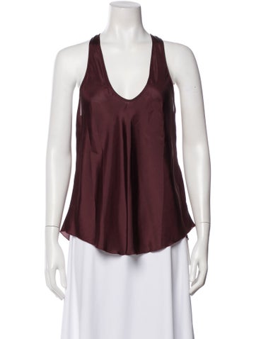 Pre-owned Forte Forte Silk V-neck Top In Burgundy