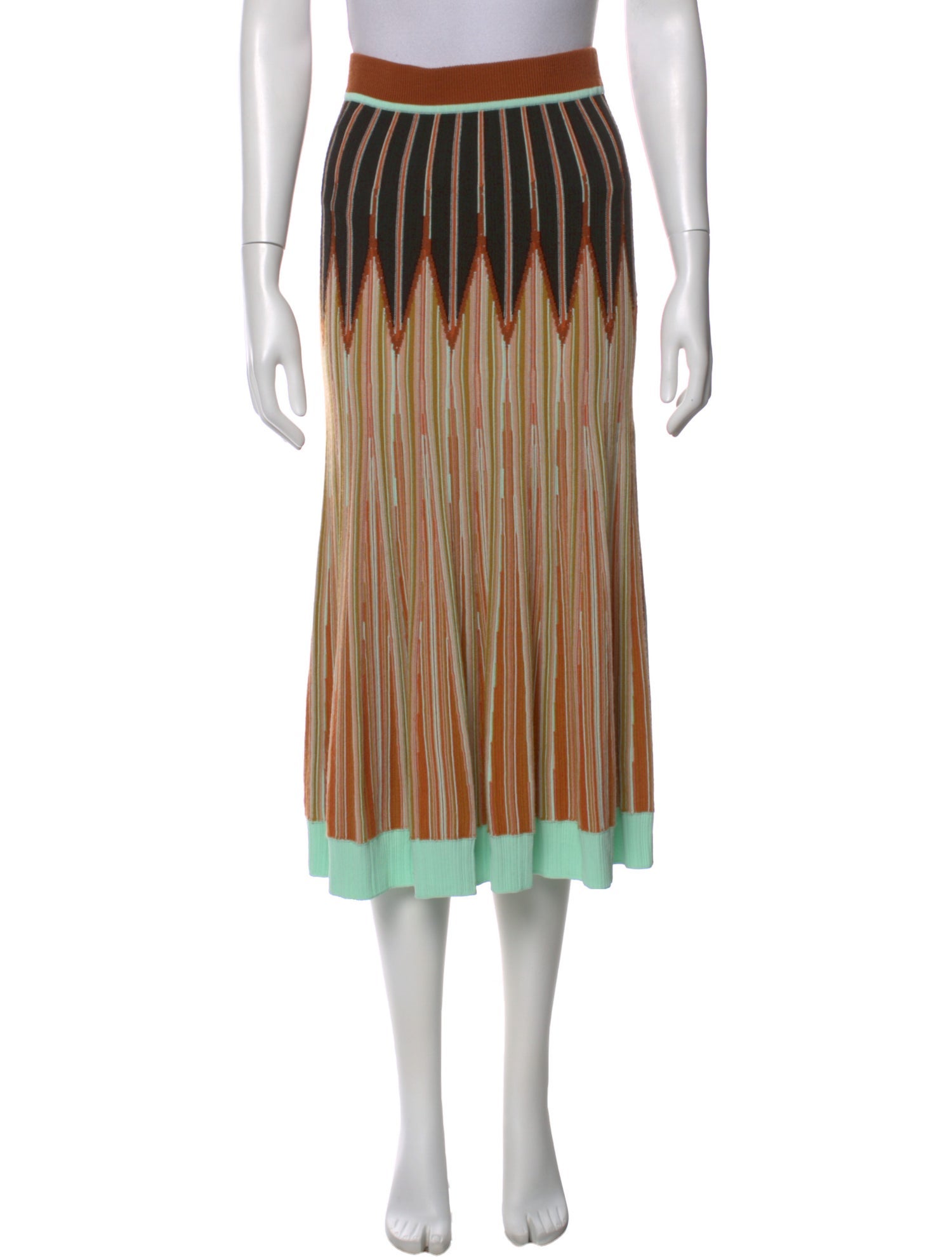 forte_forte Striped Midi Length Skirt