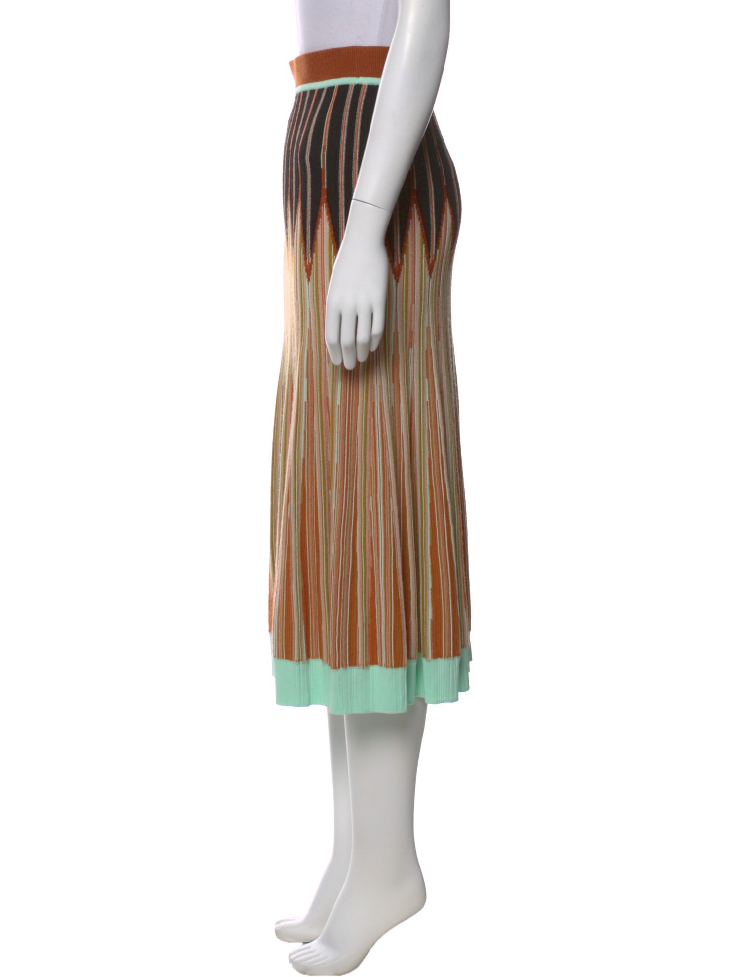 forte_forte Striped Midi Length Skirt