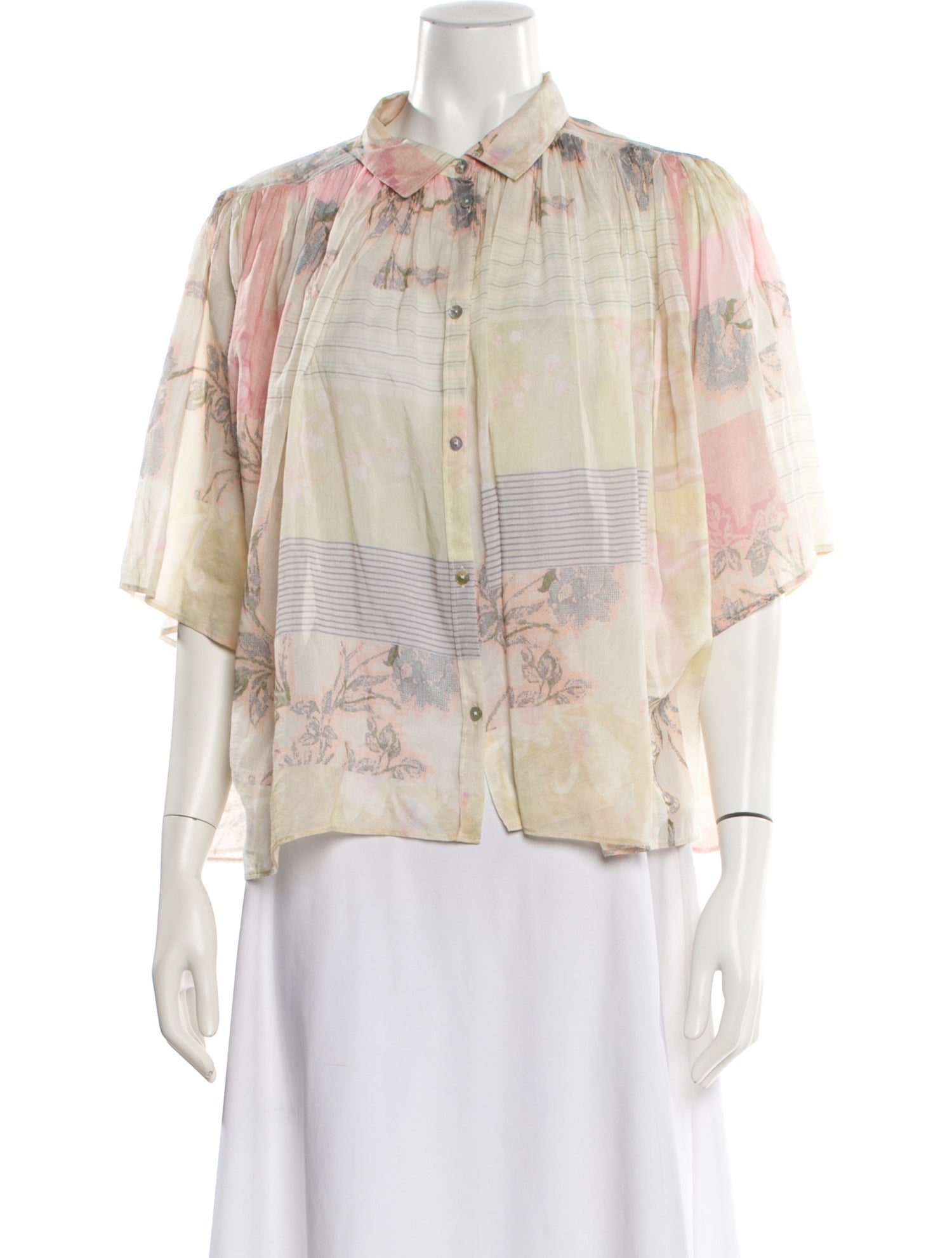 forte_forte Floral Print Short Sleeve Blouse w/ Tags