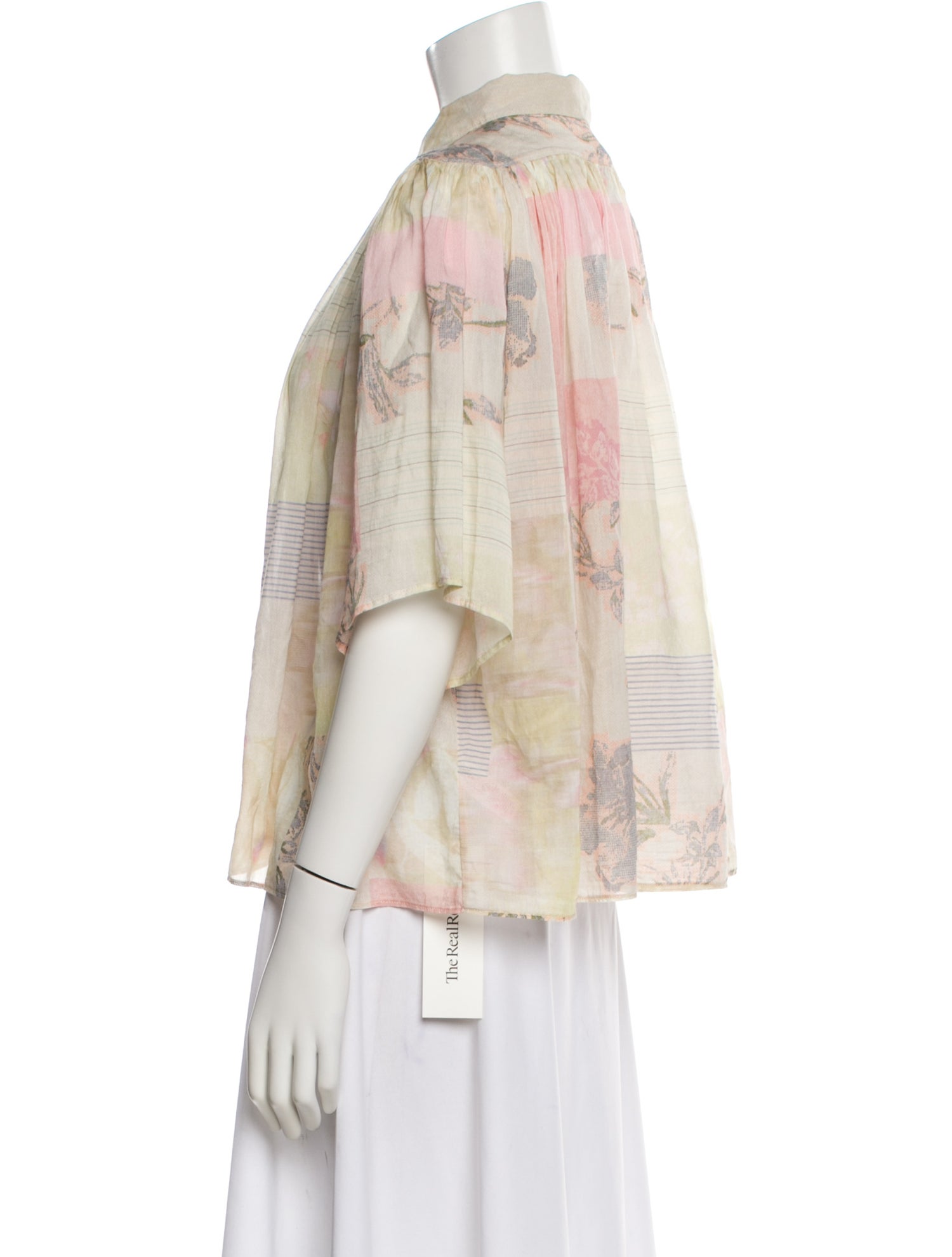 forte_forte Floral Print Short Sleeve Blouse w/ Tags