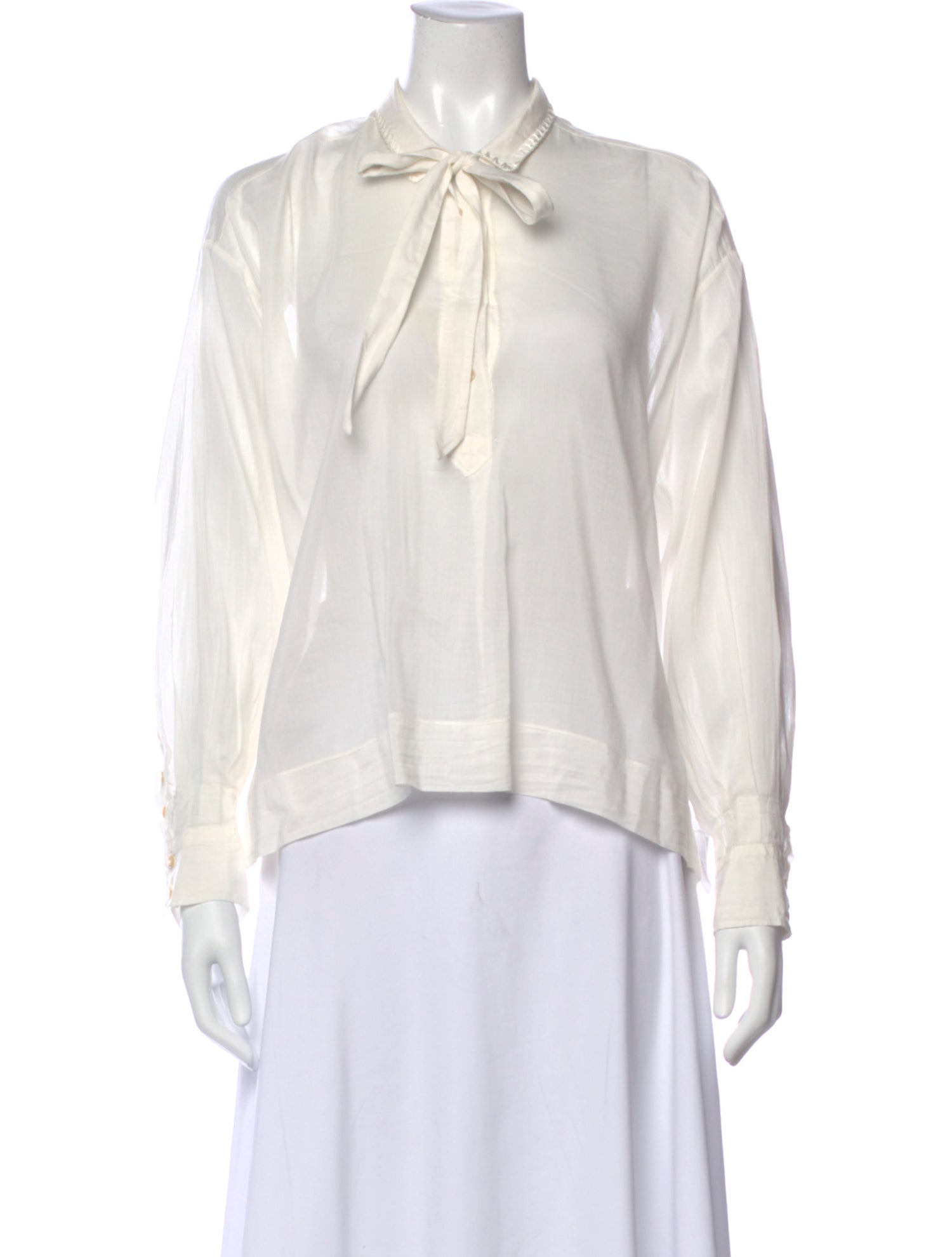 forte_forte Tie Neck Long Sleeve Blouse