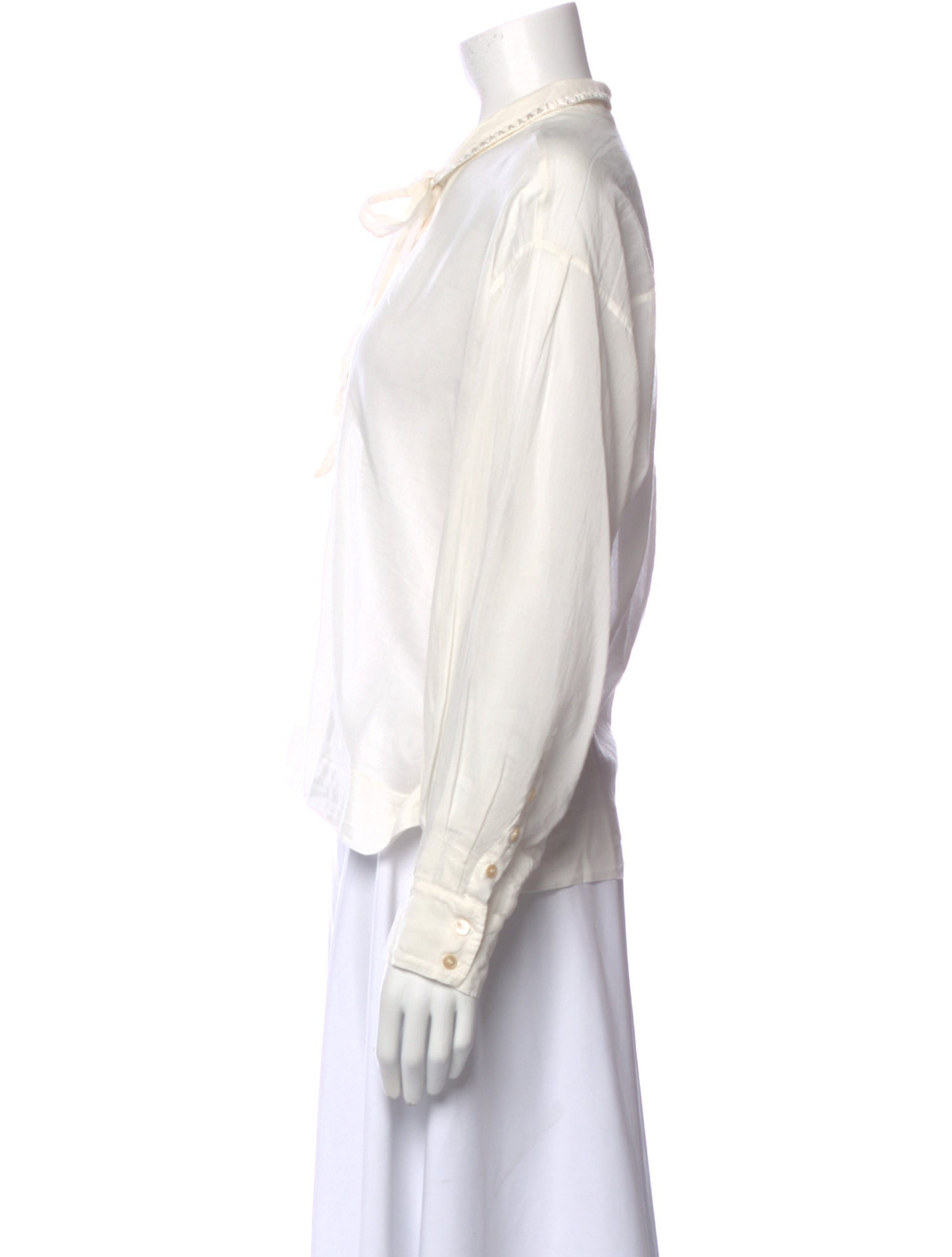 forte_forte Tie Neck Long Sleeve Blouse