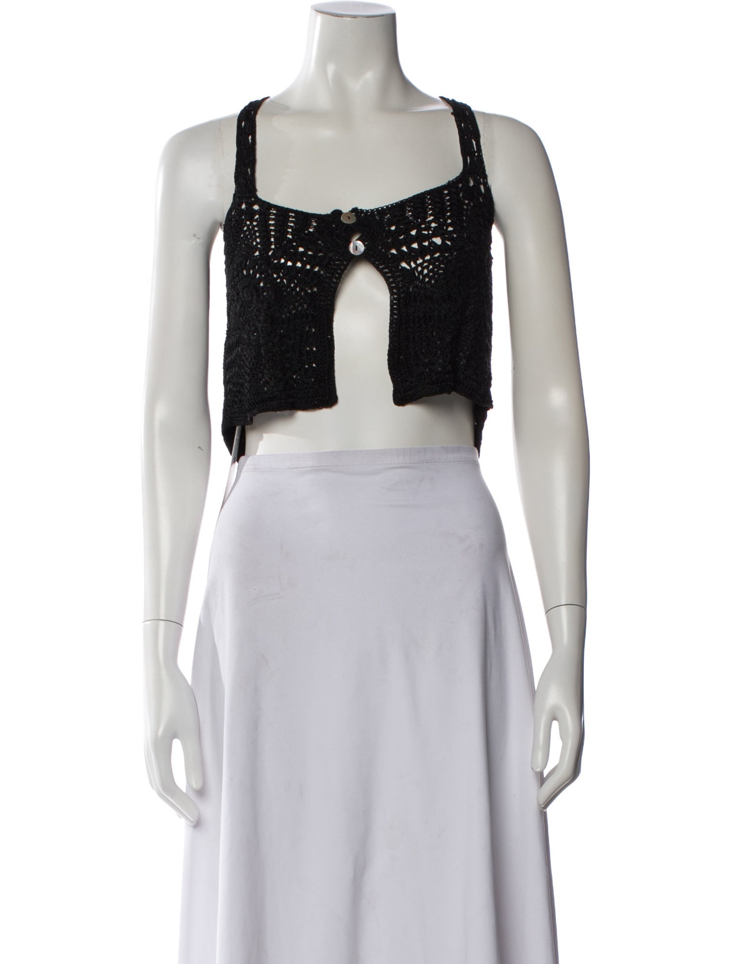 forte_forte Square Neckline Sleeveless Crop Top