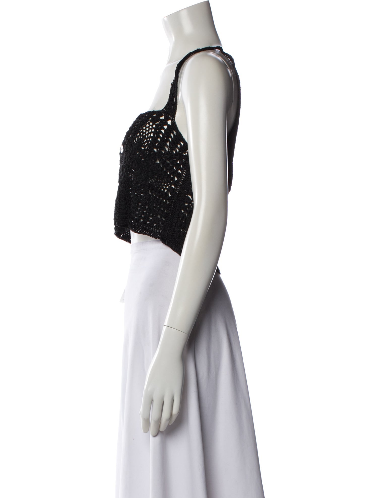 forte_forte Square Neckline Sleeveless Crop Top