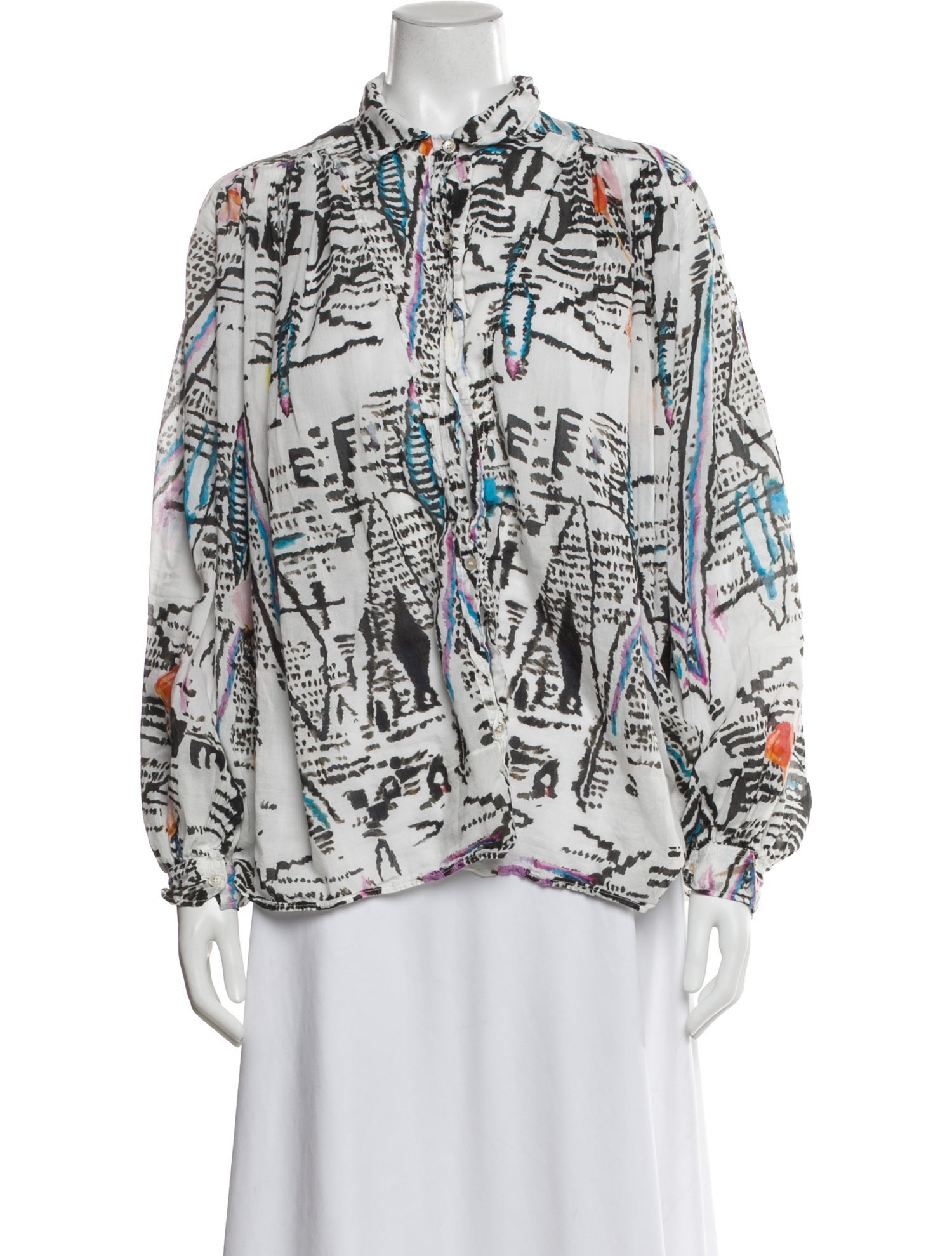 forte_forte Printed Long Sleeve Blouse