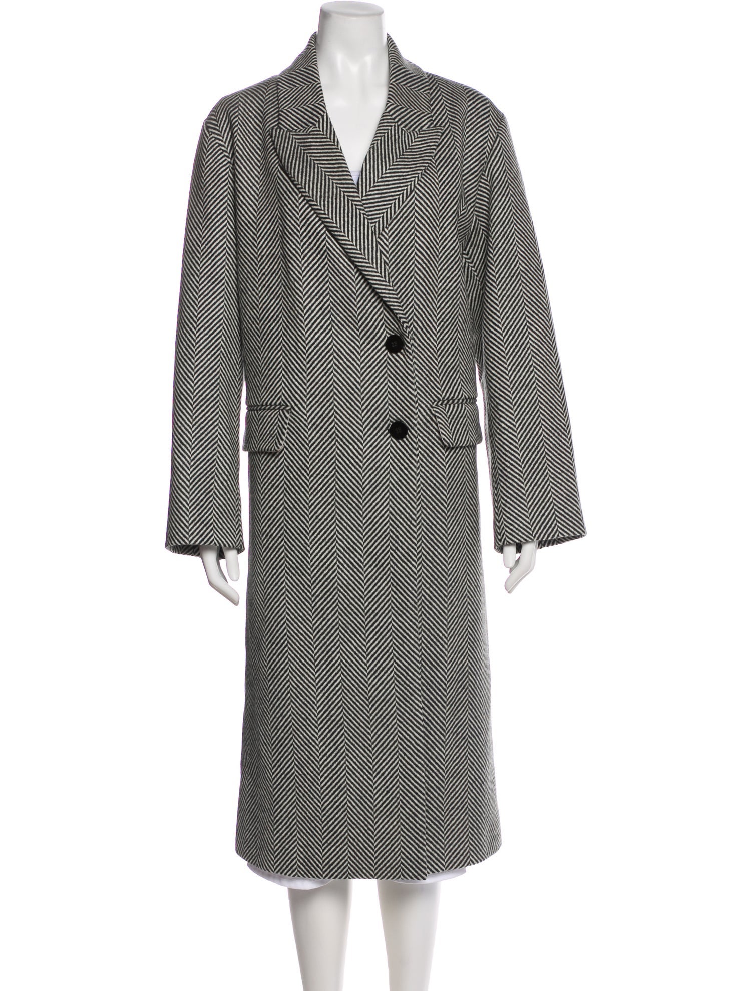 forte_forte Virgin Wool Striped Coat