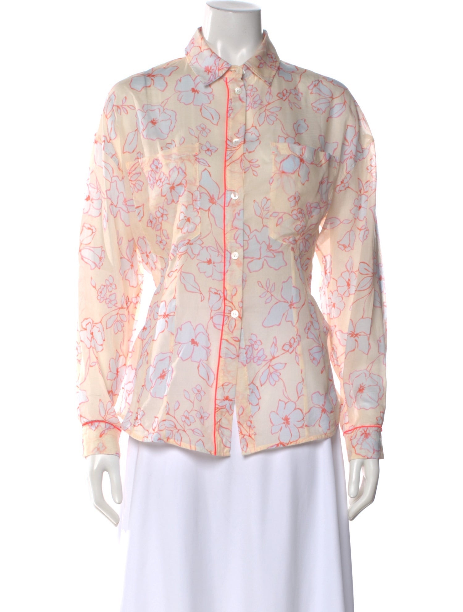 forte_forte Floral Print Long Sleeve Blouse