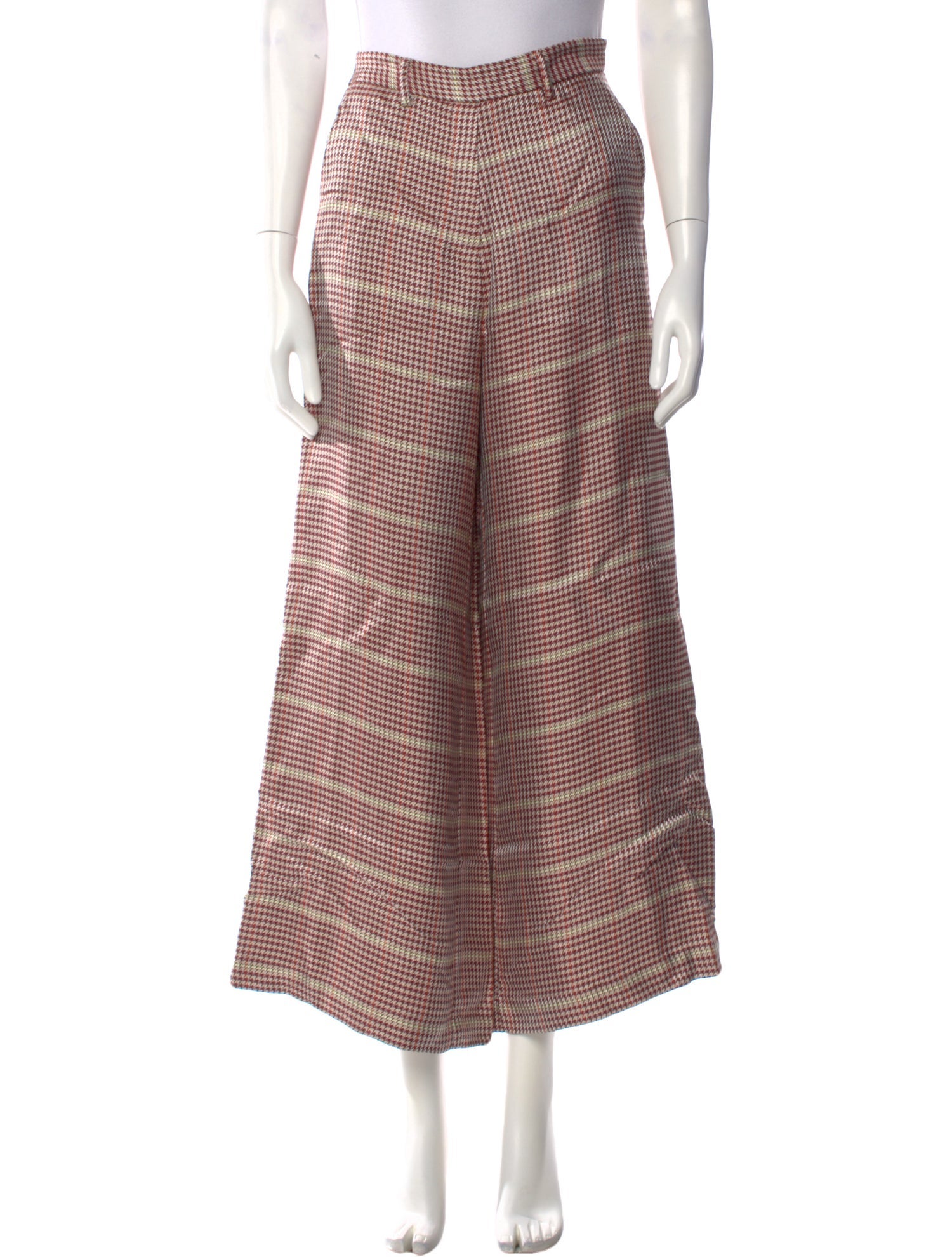 forte_forte Plaid Print Wide Leg Pants