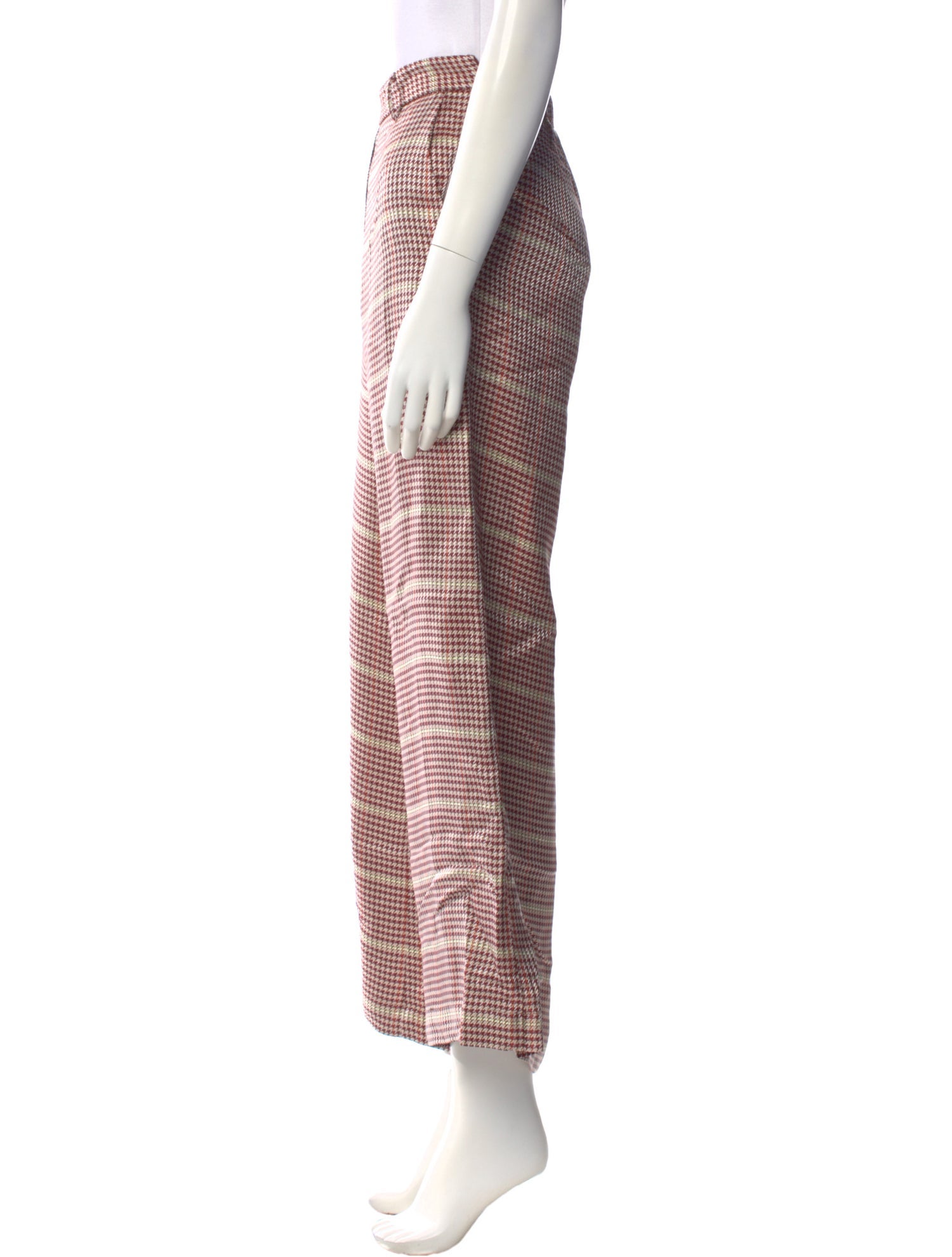 forte_forte Plaid Print Wide Leg Pants