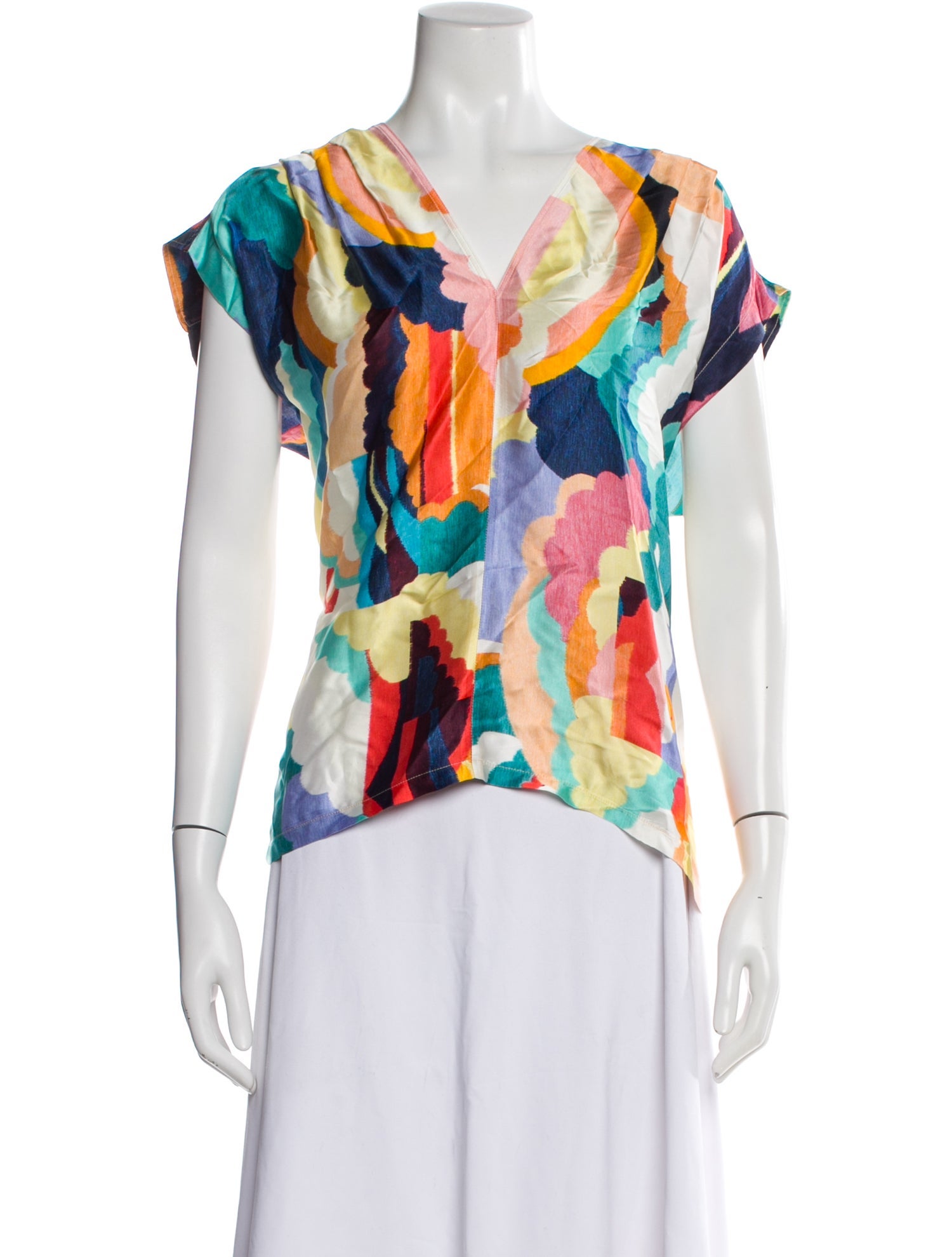 forte_forte Printed V-Neck Top