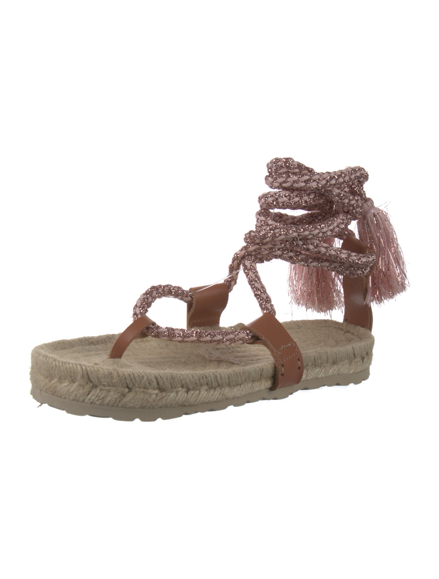 forte_forte Leather Colorblock Pattern Espadrilles