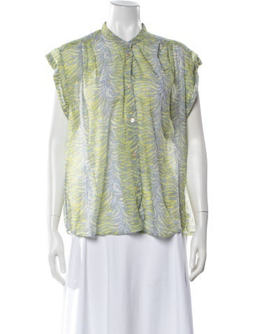 Pre-owned Forte Forte Animal Print Sleeveless Blouse In Blue