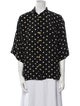 Françoise Silk Polka Dot Print Button-Up Top