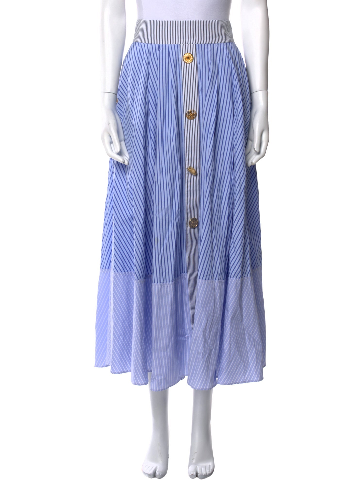 Françoise Striped Midi Length Skirt