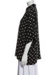 Françoise Silk Polka Dot Print Button-Up Top