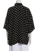 Françoise Silk Polka Dot Print Button-Up Top