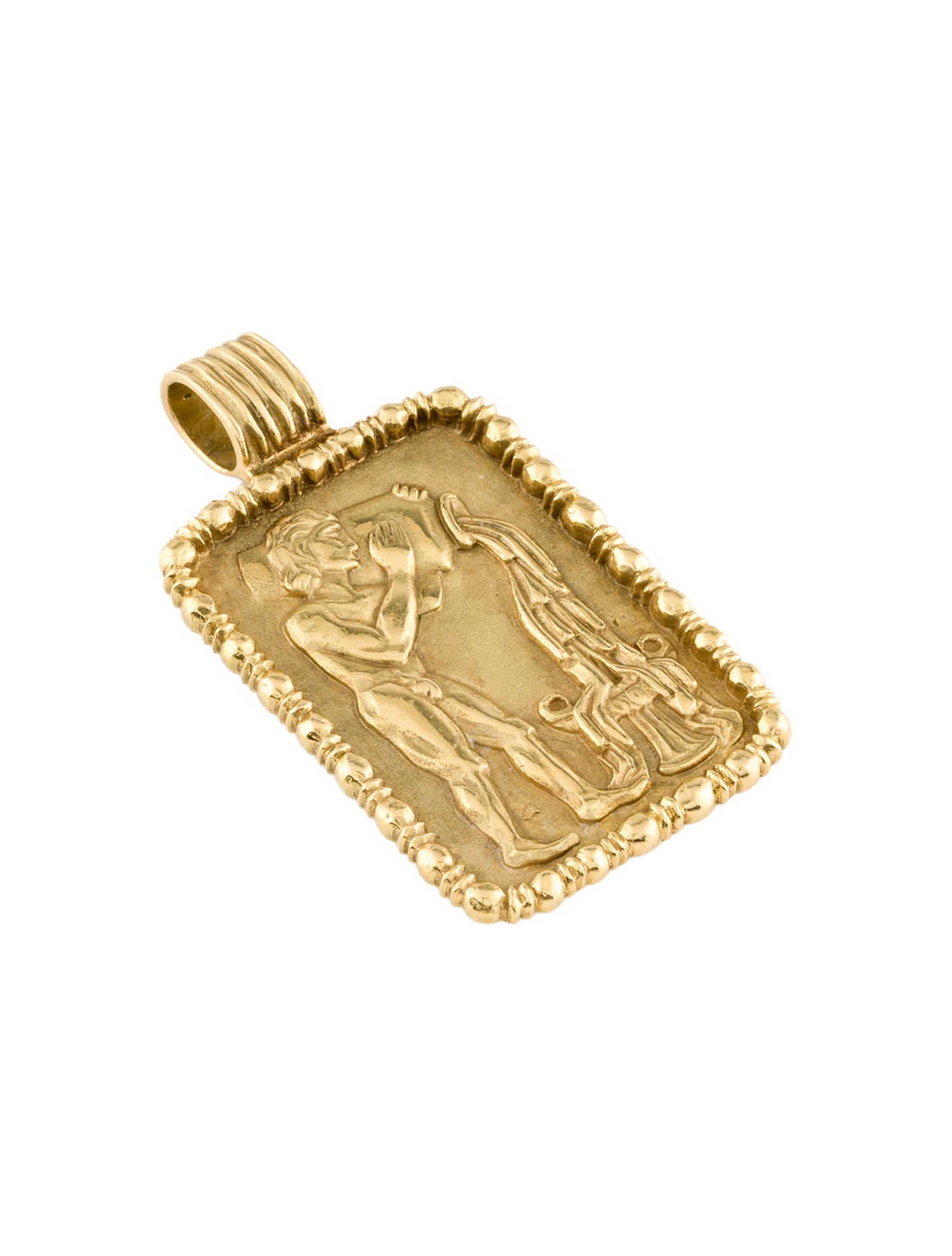Fred of Paris Vintage 18K Aquarius Zodiac Pendant