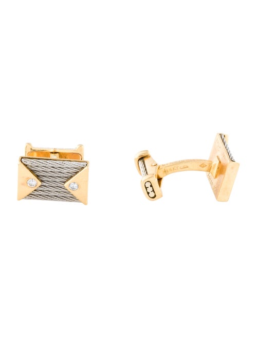 Fred Diamond Two Tone Cufflinks