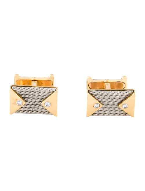 Fred Diamond Two Tone Cufflinks