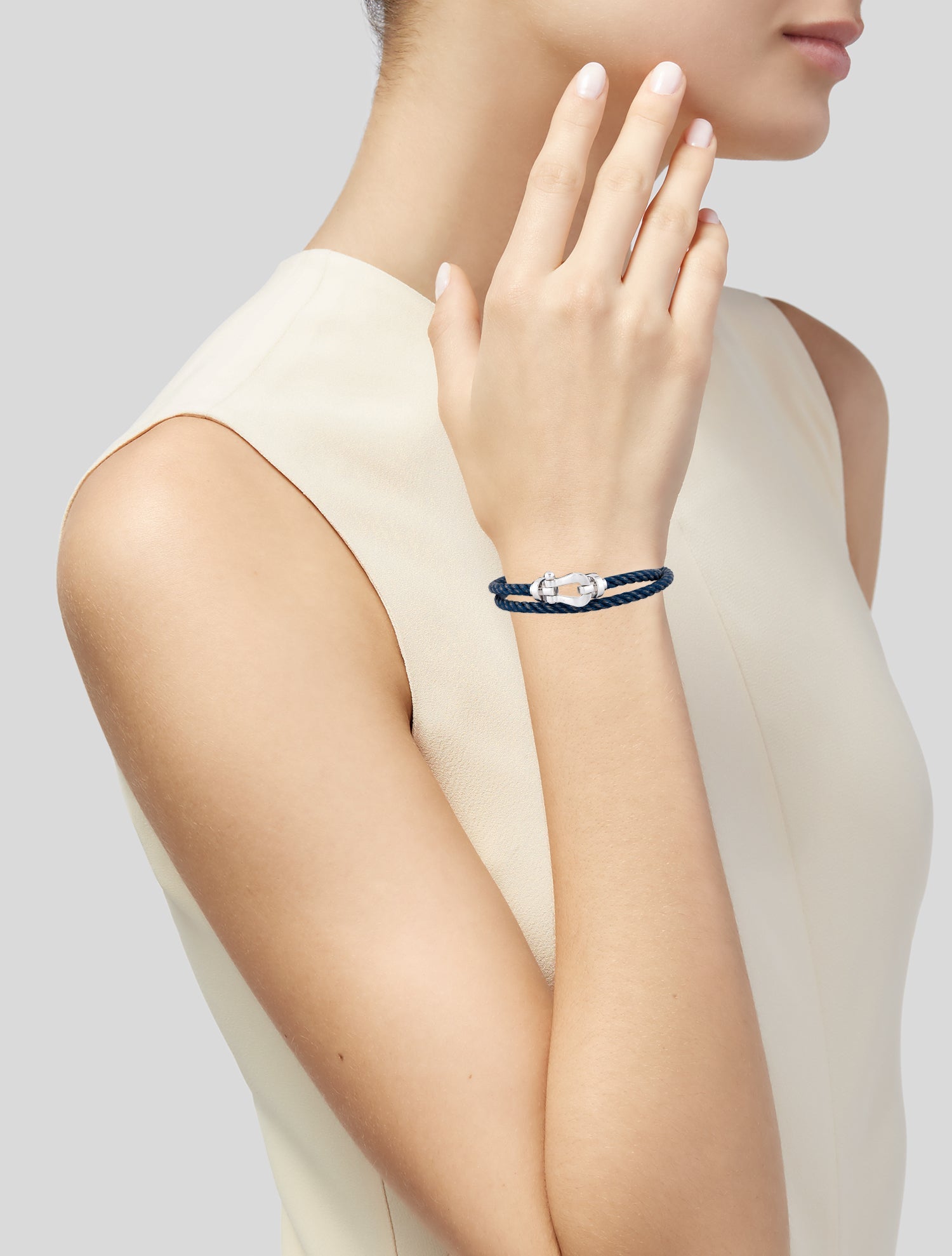 Fred 18K Blue Jean Force 10 Double Cord Bracelet