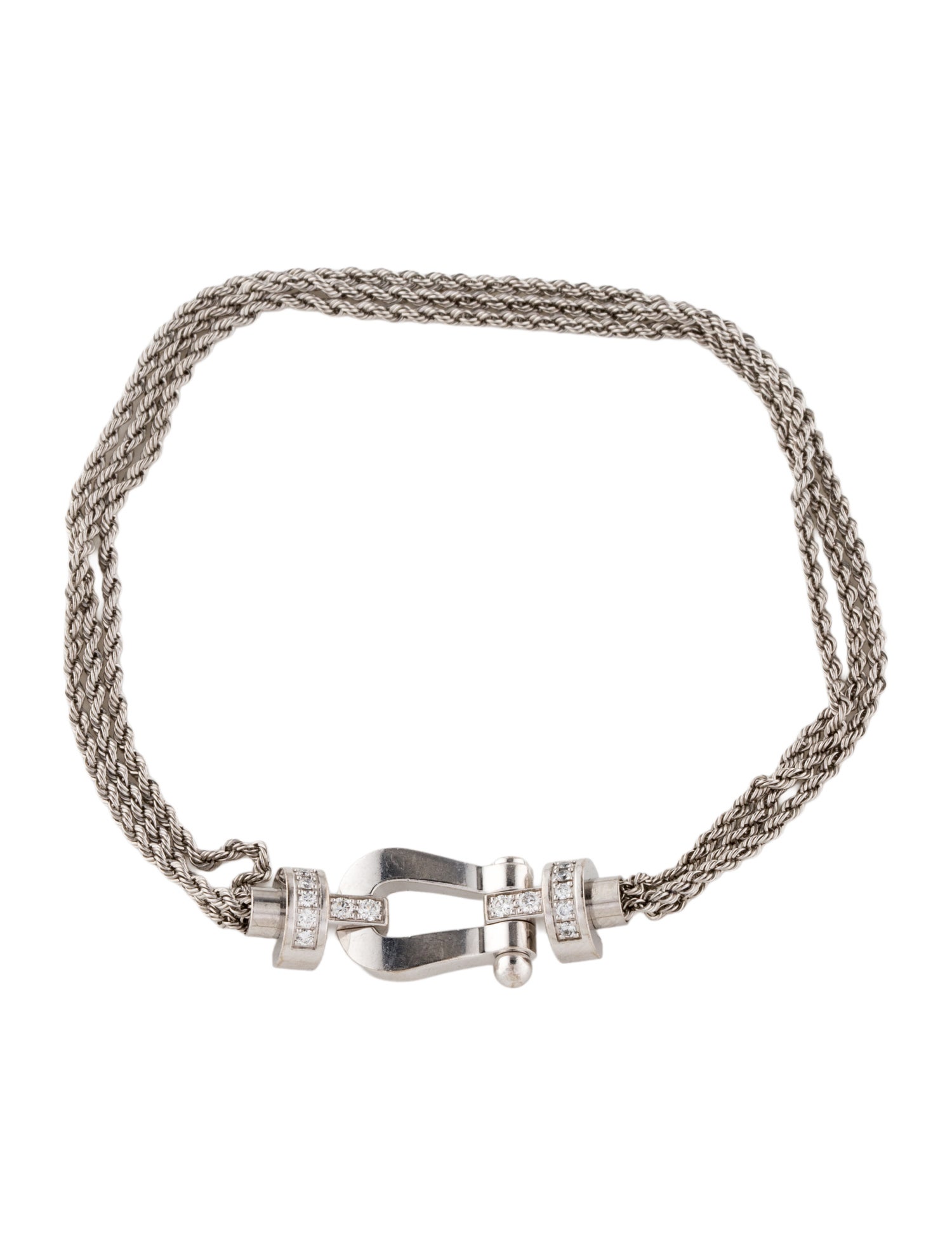 Fred 18K Diamond Force 10 Half Paved Bracelet