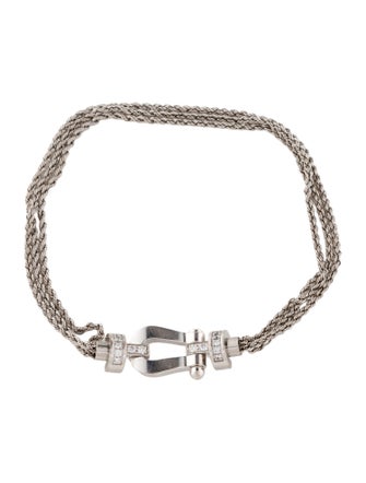 Fred 18K Diamond Force 10 Half Paved Bracelet