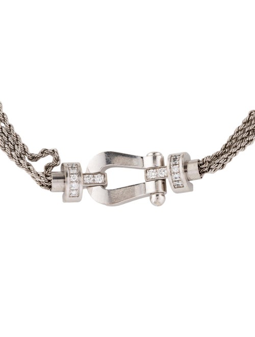 Fred 18K Diamond Force 10 Half Paved Bracelet