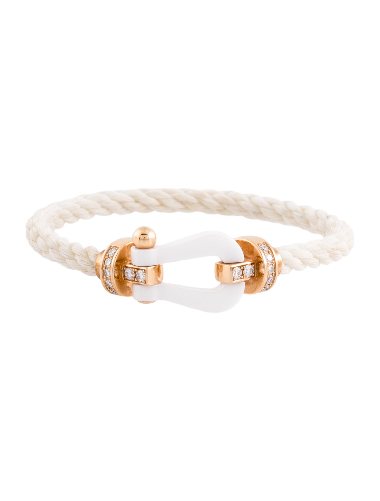 Fred 18K Diamond & Ceramic Force 10 Bracelet