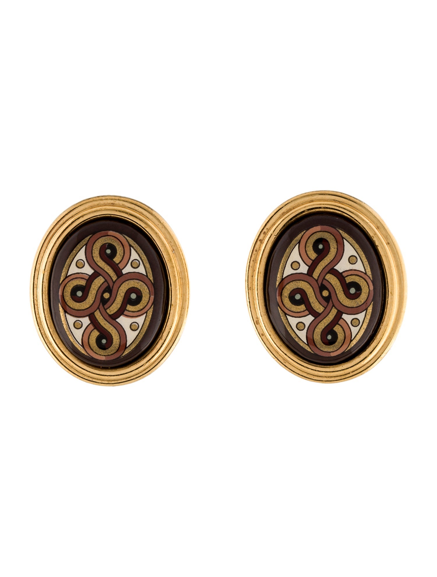 Frey Wille Vintage Enamel Clip-On Earrings