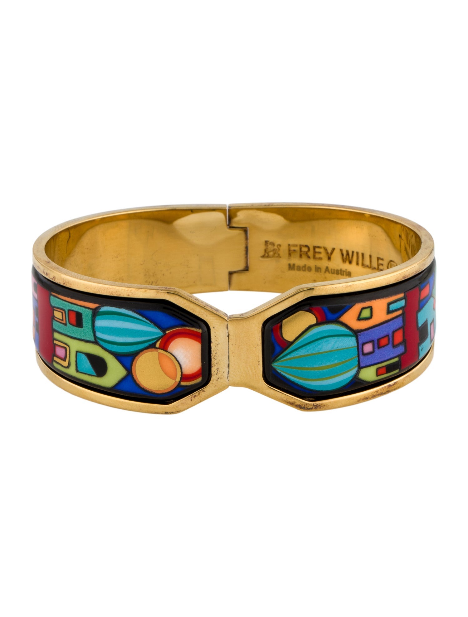Frey Wille Enamel Hinged Bangle Bracelet