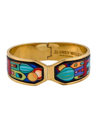 Frey Wille Enamel Hinged Bangle Bracelet