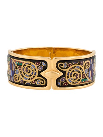 Frey Wille Enamel Hinged 'Royal' Bangle Bracelet