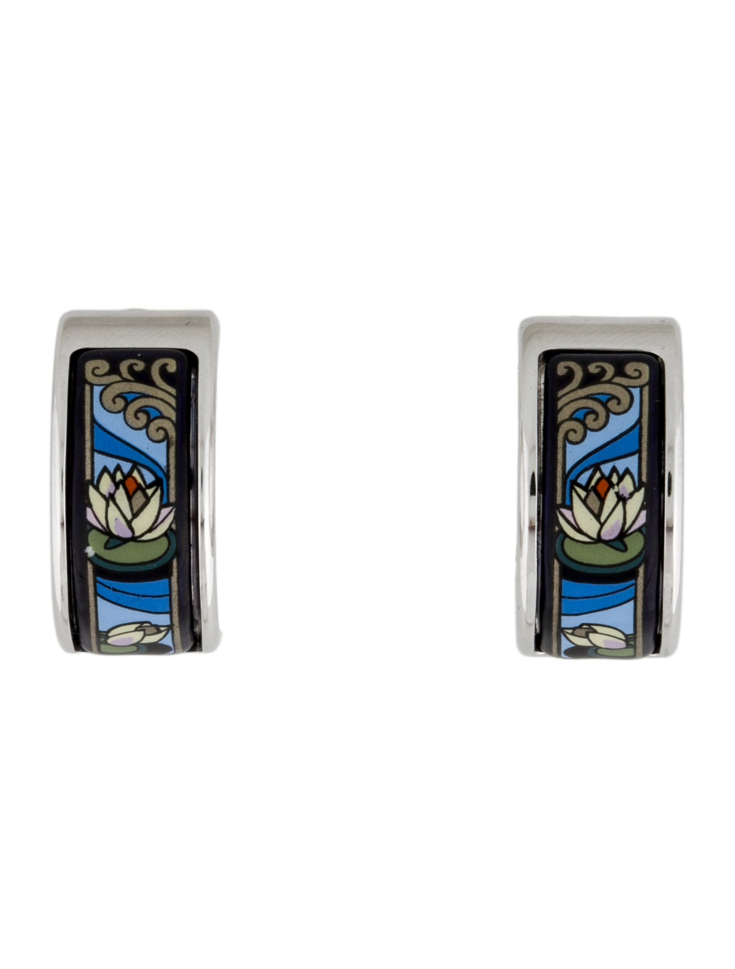 Frey Wille Enamel Mini-Creole Hoop Earrings