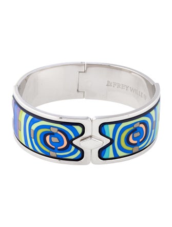 Frey Wille Spiral Of Life Enamel "Regina " Hinged Bangle Bracelet