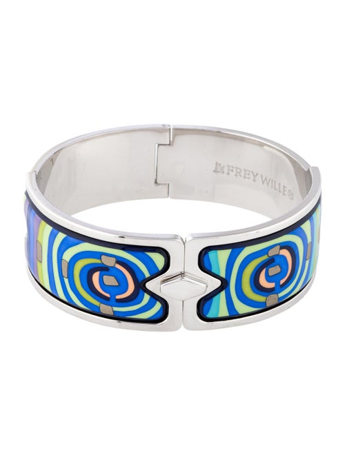 Frey Wille Spiral Of Life Enamel "Regina " Hinged Bangle Bracelet