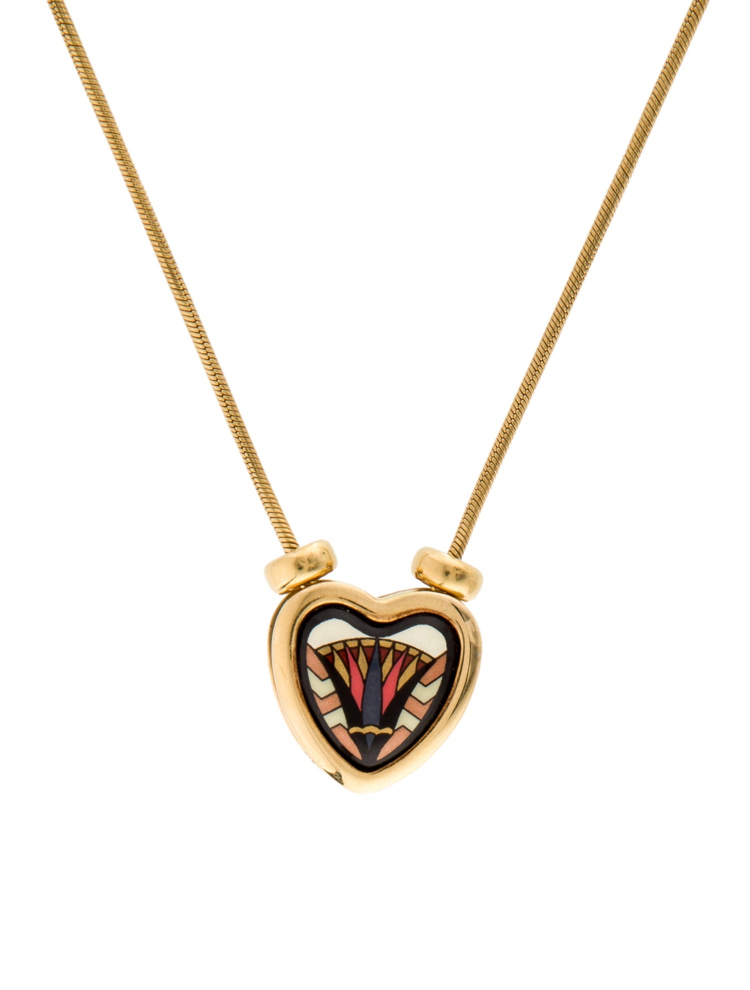 Frey Wille 18K Enamel Heart Pendant Necklace